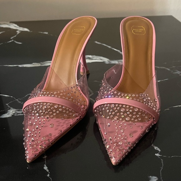 Malone Souliers Shoes - Malone Souliers Pink Crystal-Embellished Heels